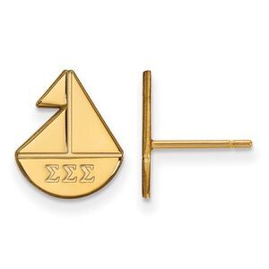 14K Plated Silver Sigma Sigma Sigma XS Post Earrings